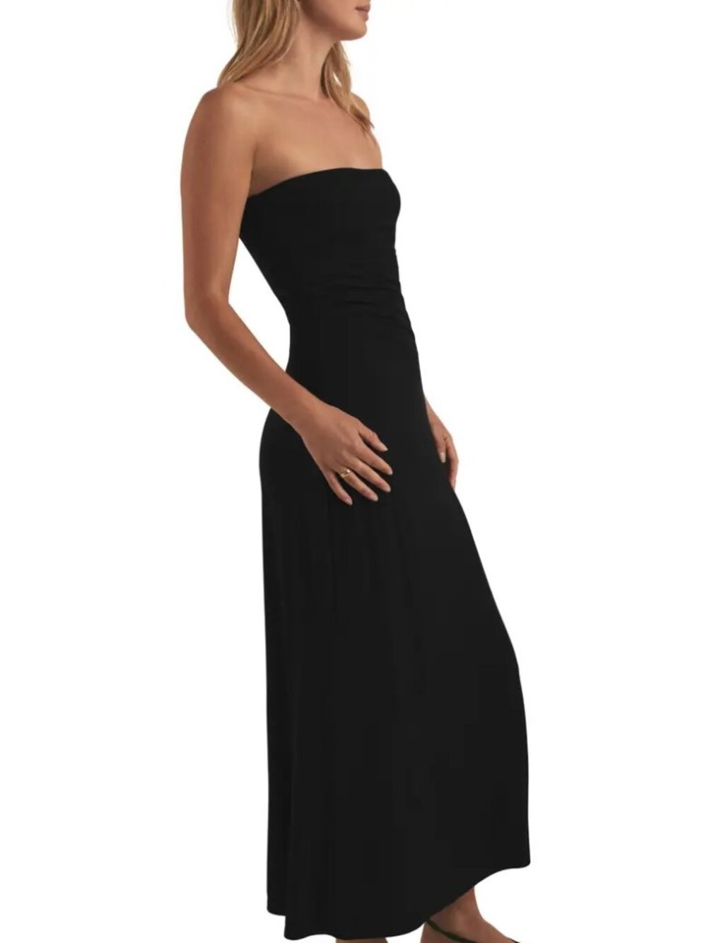 Favorite Daughter Colette Dress Black Strapless Maxi Size S